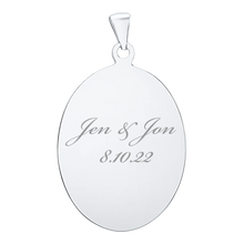 Load image into Gallery viewer, Sterling Silver Oval Disc Charm With Optional Engraving (.030" thickness)