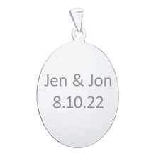 Load image into Gallery viewer, Sterling Silver Oval Disc Charm With Optional Engraving (.030" thickness)