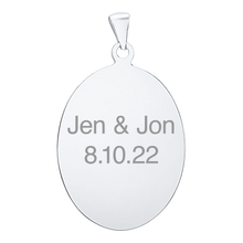 Load image into Gallery viewer, Sterling Silver Oval Disc Charm With Optional Engraving (.030" thickness)