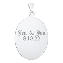 Load image into Gallery viewer, Sterling Silver Oval Disc Charm With Optional Engraving (.030" thickness)