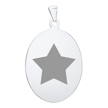 Load image into Gallery viewer, Sterling Silver Oval Disc Charm With Optional Engraving (.030" thickness)