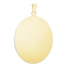 Load image into Gallery viewer, 14K Yellow Gold Oval Disc Charm With Optional Engraving (.025" thickness)