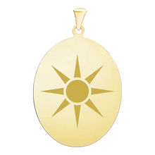 Load image into Gallery viewer, 14K Yellow Gold Oval Disc Charm With Optional Engraving (.025" thickness)