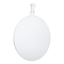 Load image into Gallery viewer, Sterling Silver Oval Disc Charm With Optional Engraving (.030" thickness)