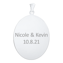 Load image into Gallery viewer, Sterling Silver Oval Disc Charm With Optional Engraving (.030" thickness)