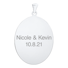 Load image into Gallery viewer, Sterling Silver Oval Disc Charm With Optional Engraving (.030" thickness)