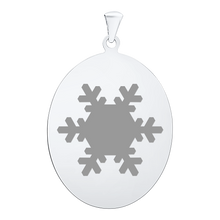 Load image into Gallery viewer, Sterling Silver Oval Disc Charm With Optional Engraving (.030" thickness)