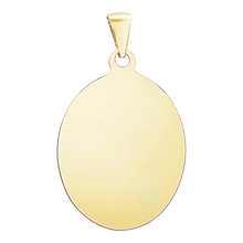 Load image into Gallery viewer, 14K Yellow Gold Oval Disc Charm With Optional Engraving (.025" thickness)