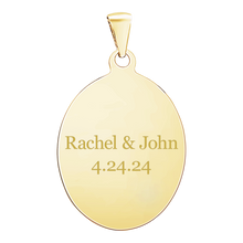 Load image into Gallery viewer, 14K Yellow Gold Oval Disc Charm With Optional Engraving (.025" thickness)
