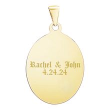 Load image into Gallery viewer, 14K Yellow Gold Oval Disc Charm With Optional Engraving (.025" thickness)