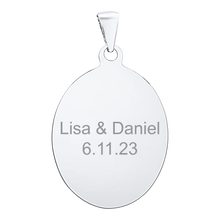 Load image into Gallery viewer, Sterling Silver Oval Disc Charm With Optional Engraving (.030" thickness)