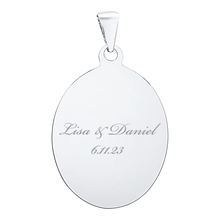 Load image into Gallery viewer, Sterling Silver Oval Disc Charm With Optional Engraving (.030" thickness)