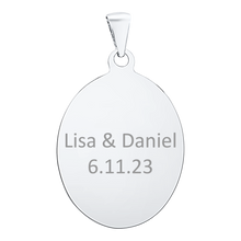 Load image into Gallery viewer, Sterling Silver Oval Disc Charm With Optional Engraving (.030" thickness)