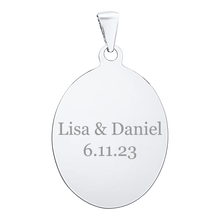 Load image into Gallery viewer, Sterling Silver Oval Disc Charm With Optional Engraving (.030" thickness)