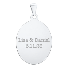 Load image into Gallery viewer, Sterling Silver Oval Disc Charm With Optional Engraving (.030" thickness)