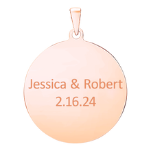Load image into Gallery viewer, 14K Rose Gold Round Disc Charm With Optional Engraving (.025" thickness)
