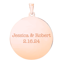 Load image into Gallery viewer, 14K Rose Gold Round Disc Charm With Optional Engraving (.025" thickness)