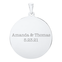 Load image into Gallery viewer, 14K White Gold Round Disc Charm With Optional Engraving (.025" thickness)