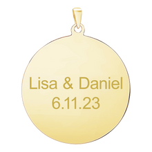 Load image into Gallery viewer, Sterling Silver 18K Yellow Gold Finish Round Disc Charm With Optional Engraving (.030" thickness)