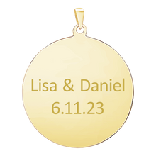 Load image into Gallery viewer, 14K Yellow Gold Round Disc Charm With Optional Engraving (.025" thickness)