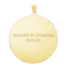 Load image into Gallery viewer, Sterling Silver 18K Yellow Gold Finish Round Disc Charm With Optional Engraving (.030" thickness)