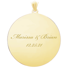 Load image into Gallery viewer, Sterling Silver 18K Yellow Gold Finish Round Disc Charm With Optional Engraving (.030" thickness)