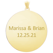 Load image into Gallery viewer, Sterling Silver 18K Yellow Gold Finish Round Disc Charm With Optional Engraving (.030" thickness)