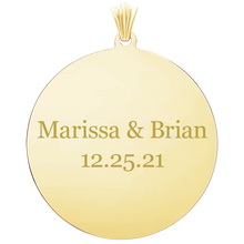 Load image into Gallery viewer, Sterling Silver 18K Yellow Gold Finish Round Disc Charm With Optional Engraving (.030" thickness)