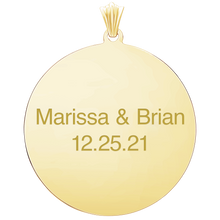 Load image into Gallery viewer, Sterling Silver 18K Yellow Gold Finish Round Disc Charm With Optional Engraving (.030" thickness)