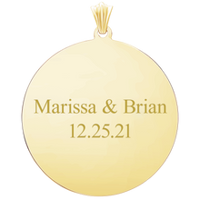 Load image into Gallery viewer, Sterling Silver 18K Yellow Gold Finish Round Disc Charm With Optional Engraving (.030" thickness)