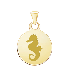 Load image into Gallery viewer, Sterling Silver 18K Yellow Gold Finish Round Disc Charm With Optional Engraving (.030" thickness)