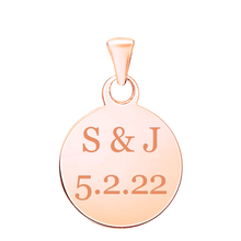 Load image into Gallery viewer, 14K Pink Gold Round Disc Charm With Optional Engraving (.025" thickness)