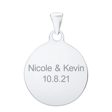 Load image into Gallery viewer, 14K White Gold Round Disc Charm With Optional Engraving (.025" thickness)