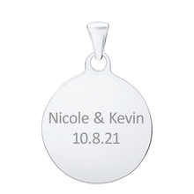 Load image into Gallery viewer, 14K White Gold Round Disc Charm With Optional Engraving (.025" thickness)