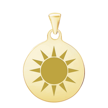 Load image into Gallery viewer, Sterling Silver 18K Yellow Gold Finish Round Disc Charm With Optional Engraving (.030" thickness)
