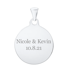 Load image into Gallery viewer, 14K White Gold Round Disc Charm With Optional Engraving (.025" thickness)
