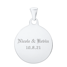 Load image into Gallery viewer, 14K White Gold Round Disc Charm With Optional Engraving (.025" thickness)