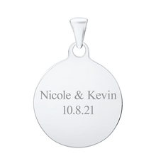 Load image into Gallery viewer, 14K White Gold Round Disc Charm With Optional Engraving (.025" thickness)