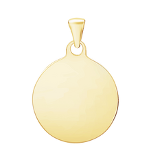 Load image into Gallery viewer, 14K Yellow Gold Round Disc Charm With Optional Engraving (.025" thickness)