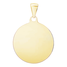Load image into Gallery viewer, 14K Yellow Gold Round Disc Charm With Optional Engraving (.025" thickness)