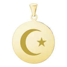 Load image into Gallery viewer, 14K Yellow Gold Round Disc Charm With Optional Engraving (.025" thickness)