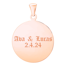 Load image into Gallery viewer, 14K Rose Gold Round Disc Charm With Optional Engraving (.025" thickness)