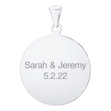 Load image into Gallery viewer, 14K White Gold Round Disc Charm With Optional Engraving (.025" thickness)