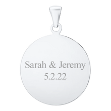 Load image into Gallery viewer, 14K White Gold Round Disc Charm With Optional Engraving (.025" thickness)