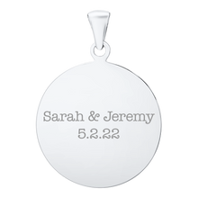 Load image into Gallery viewer, 14K White Gold Round Disc Charm With Optional Engraving (.025" thickness)