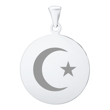 Load image into Gallery viewer, 14K White Gold Round Disc Charm With Optional Engraving (.025" thickness)