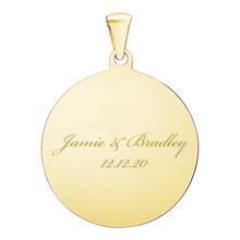 Load image into Gallery viewer, Sterling Silver 18K Yellow Gold Finish Round Disc Charm With Optional Engraving (.030" thickness)