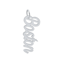 Load image into Gallery viewer, Boston Name Plate Charm in Sterling Silver