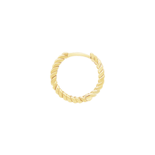 Load image into Gallery viewer, Hoop Earring with Rope Design in 14K Gold