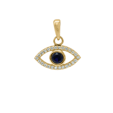 Load image into Gallery viewer, ITI NYC Evil Eye Pendant with Diamonds in 14K Gold